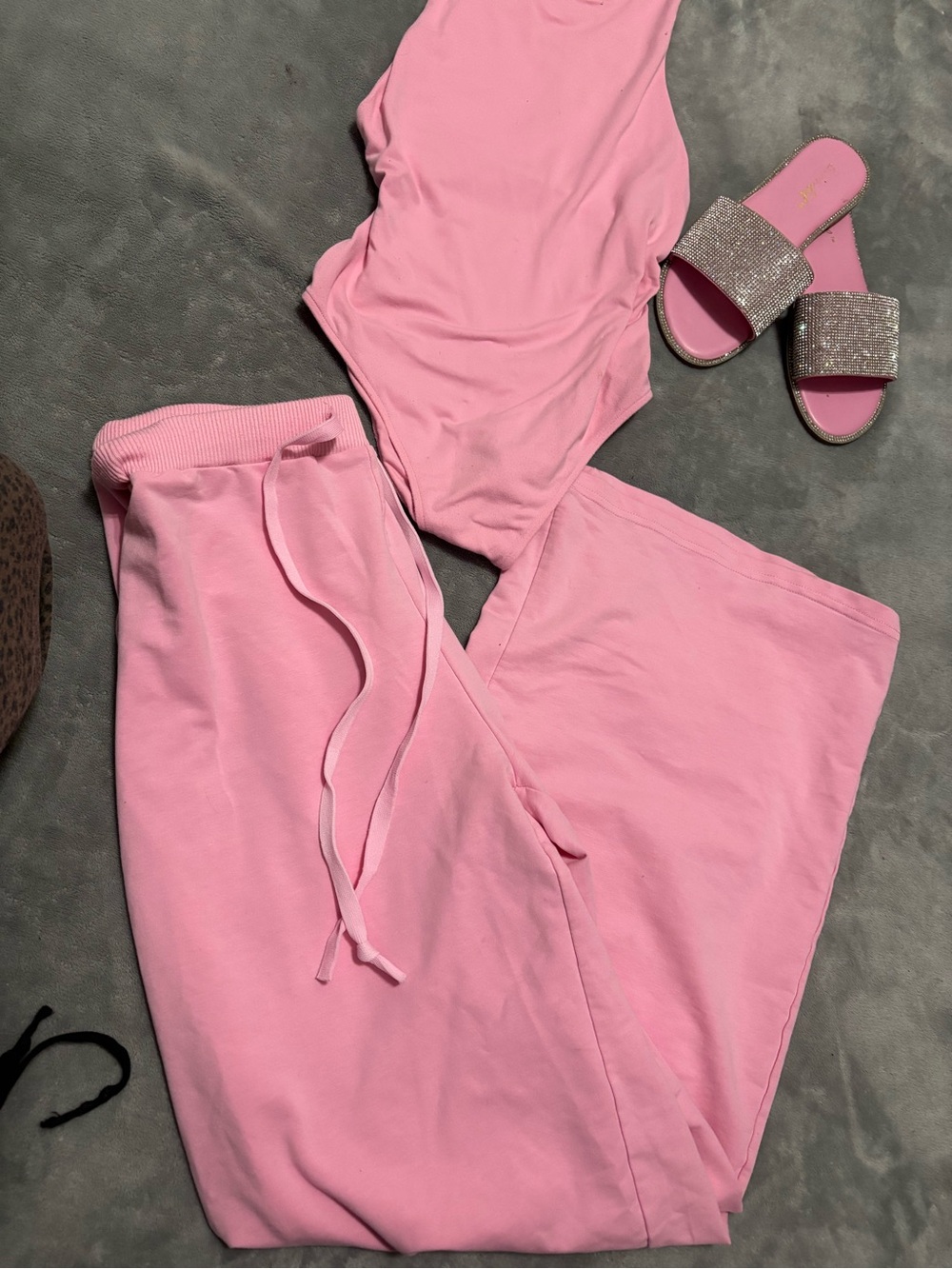 Pink Women’s Lounge Pants & Bodysuit Set